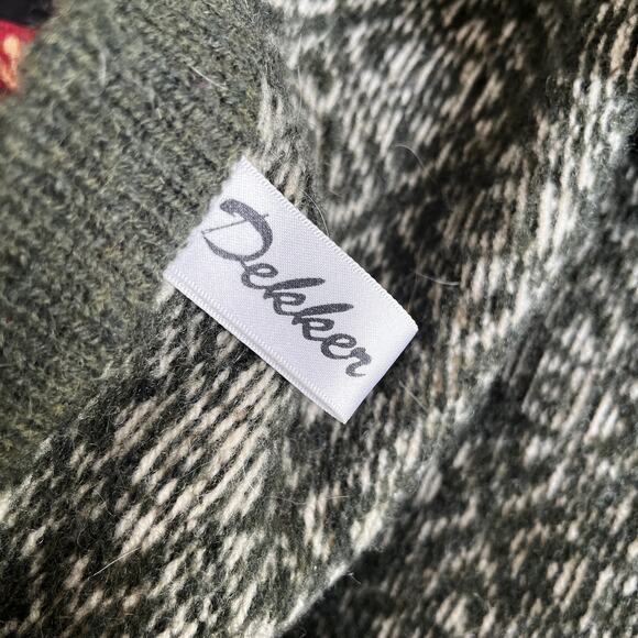 Vintage 70s Olive Green Nordic Fisherman Wool Cardigan Sweater Size Medium - Picture 6 of 7